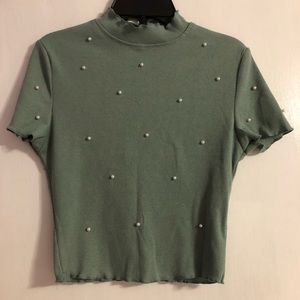 Pearl Studded Crop Top